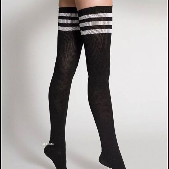 New American Apparel Black Thigh High Socks vintage original tall Y2K 2000s rare - Picture 6 of 9